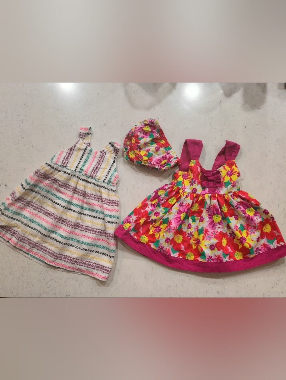 Koala Kids White Sundress Pink, Teal & Purple Nannett Floral Print Sundress